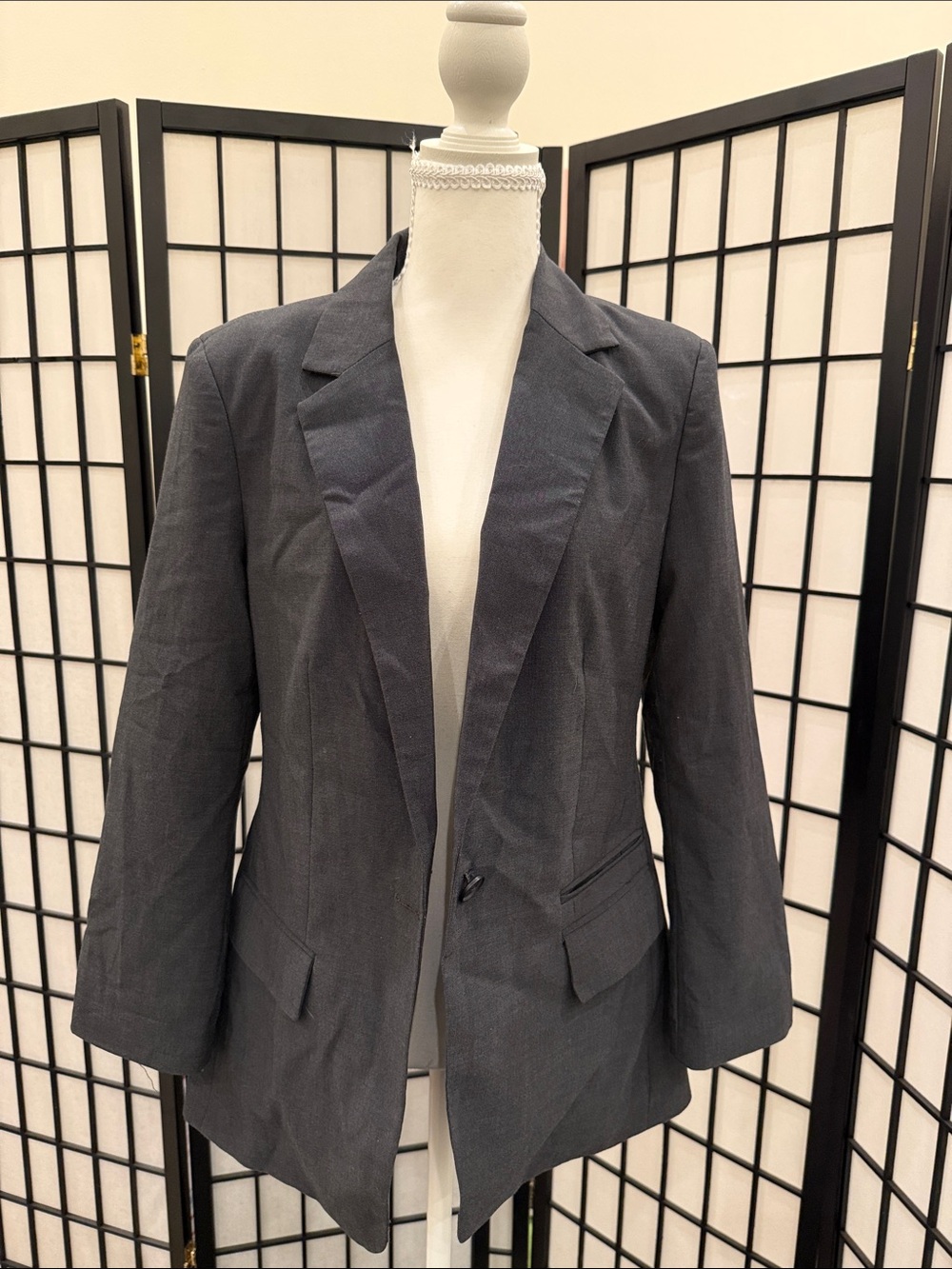 American Eagle Outfitters Charcoal Gray Tailored Blazer